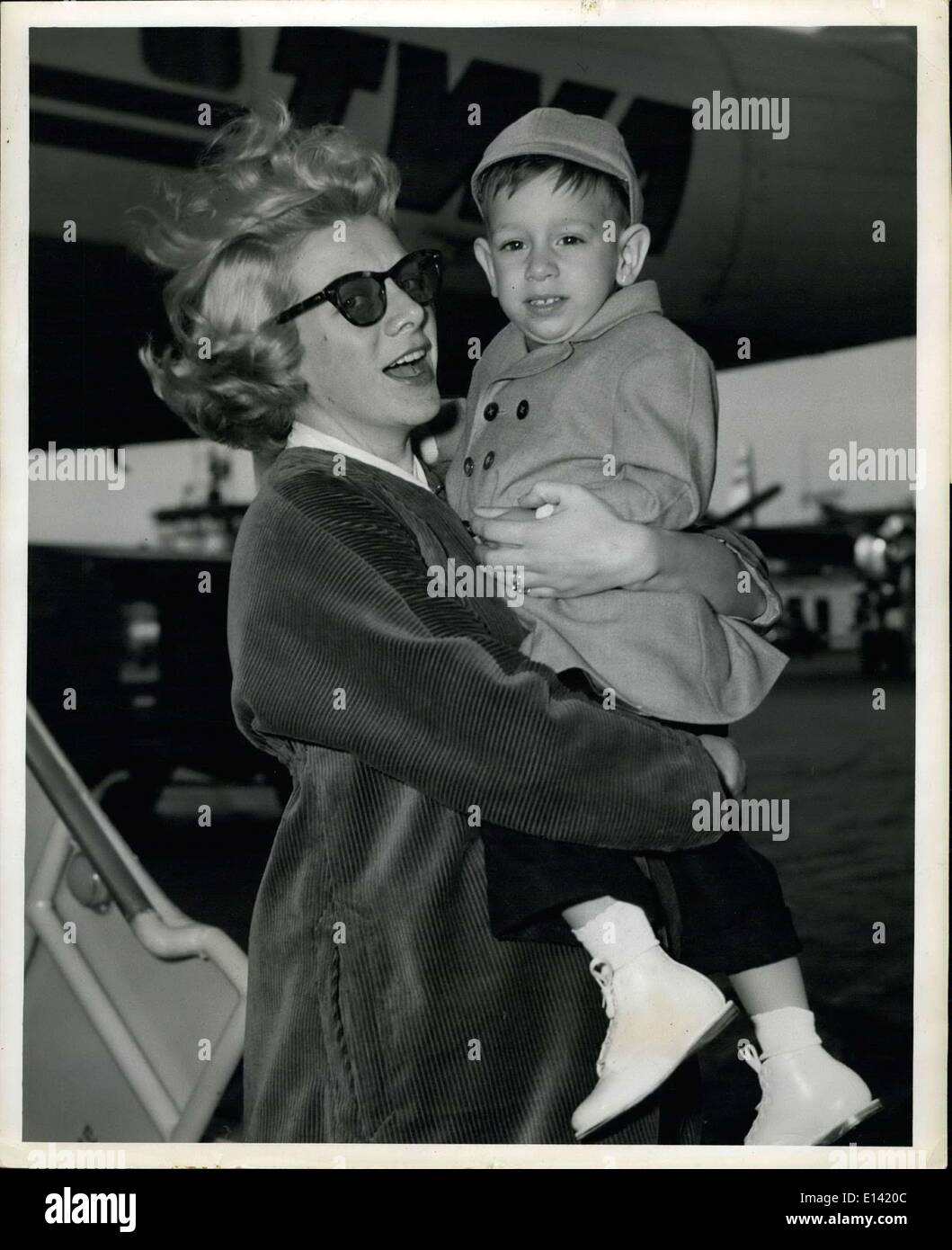 Mar. 31, 2012 - Rosemary Clooney And Her Son, Miguel Ferrer, Are Shown On Their Arrival Here This Via TWA Ambassador Flight From Los Angeles. Stock Photo