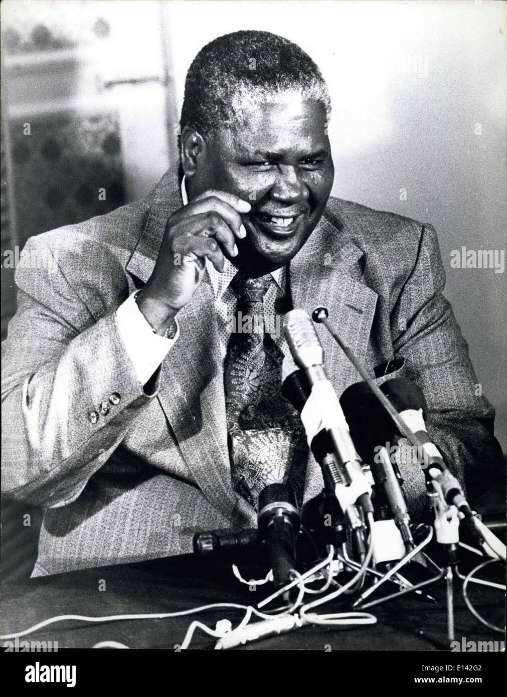 Mar. 31, 2012 - Nkomo Rhodesia: Joshua Nkomo, one of the top Rhodesian nationalist leaders. Also President of Stock Photo