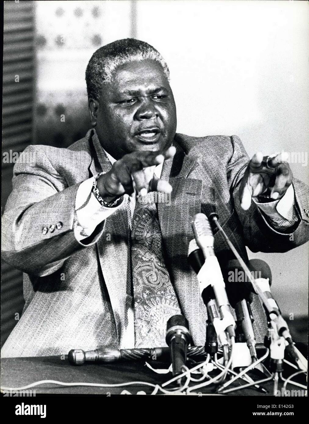 Mar. 31, 2012 -  Nkomo Rhodesia: Joshua Nkomo, one of the top Rhodesian nationalist leaders. Also President of Stock Photo