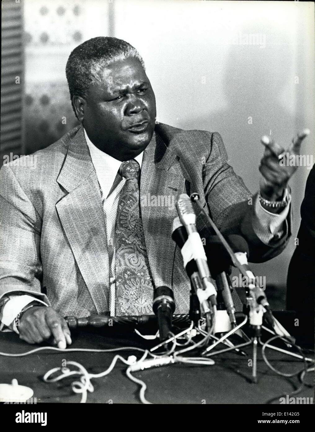 Mar. 31, 2012 -  Nkomo Rhodesia: Joshua Nkomo, one of the top Rhodesian nationalist leaders. Also President of Stock Photo