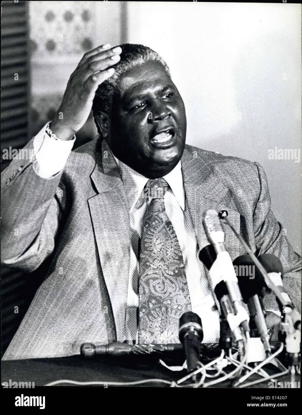 Mar. 31, 2012 - ix Nkomo Rhodesia: Joshua Nkomo, one of the top Rhodesian Nationalist leaders. Also President of Stock Photo
