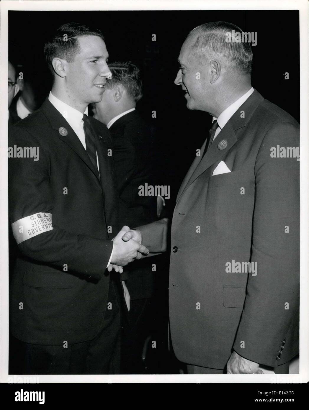 Mar. 31, 2012 - Dr. Nordhoff meeting a student leader at Boston University. Stock Photo