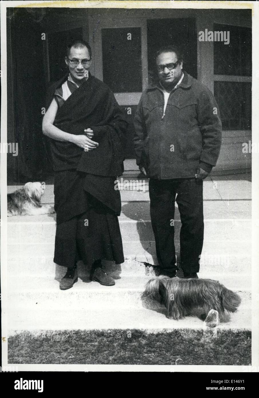 Apr. 16, 2012 - Author with the present Dalai LAma XIV at Dharamshala India APRESS.com Stock Photo