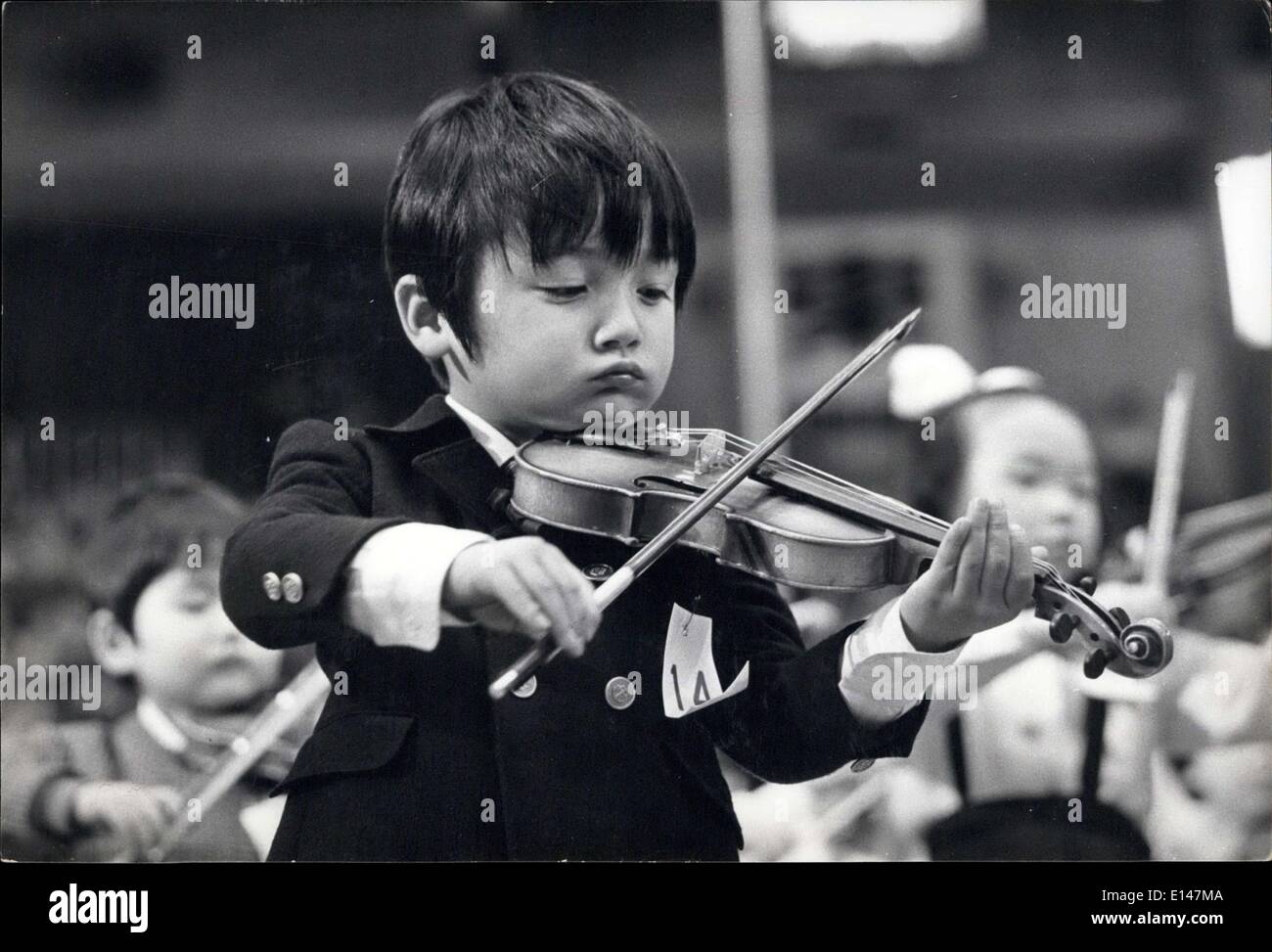 Apr. 17, 2012 - Little Fiddlers Make Big Music: Some of the 2,000 young Japanese violinists - and a sprinkling of foreign children living in Japan - take part in a massed concert in Tokyo. The young musicians are pupils of several schools of music who give an annual concert en masse, before their parents and teachers. Stock Photo