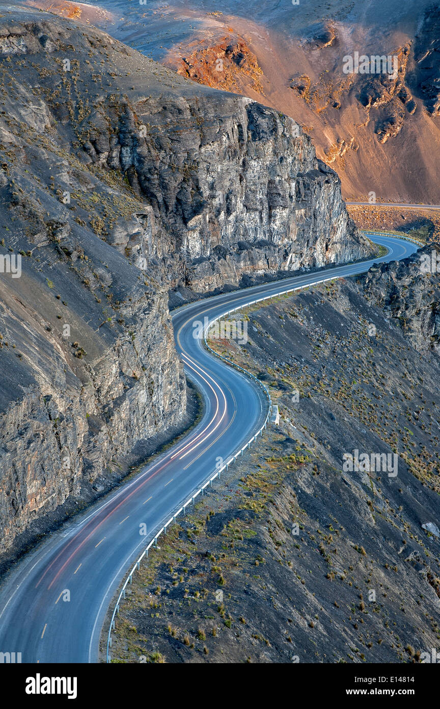 Road to 'El Alto'. Near La Paz. Bolivia Stock Photo