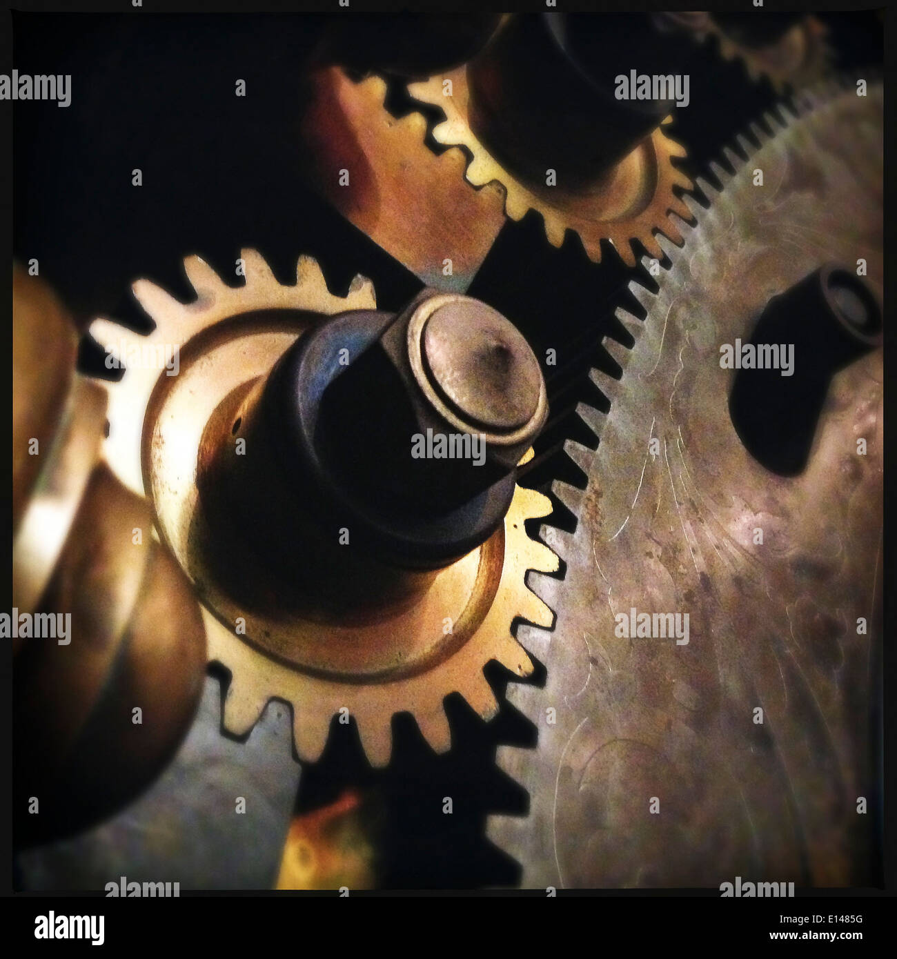 Close up of metal gears - Smartphone Captured Stock Image