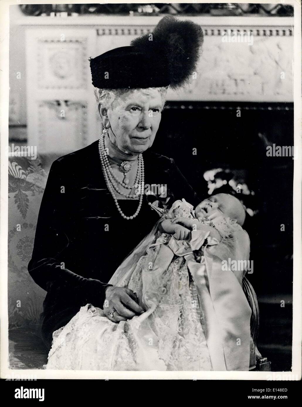 Apr. 17, 2012 - CONDITION OF QUEEN MARY BECOMES MUCH GRAVER... NURSES PRINCE CHARLES AT HIS CHRISTENING. HOTO SHOWS:- Stock Photo