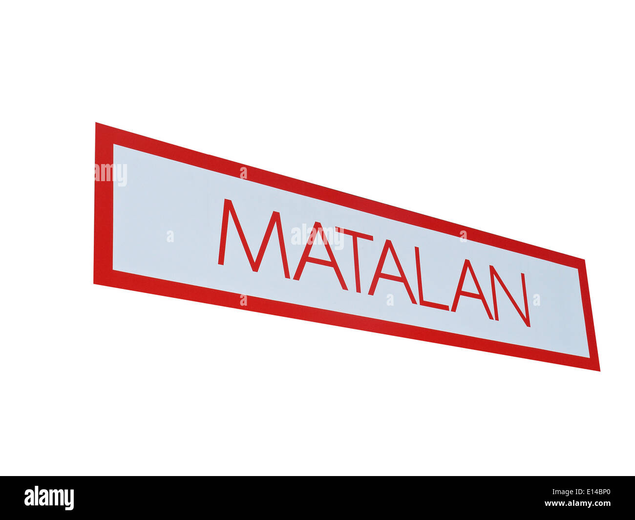 Cut out of Matalan shop sign isolated on white background UK Stock