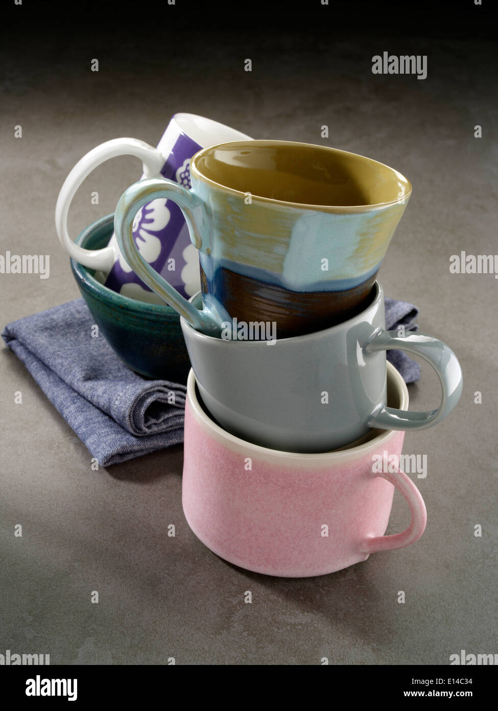a stack of mugs Stock Photo Alamy