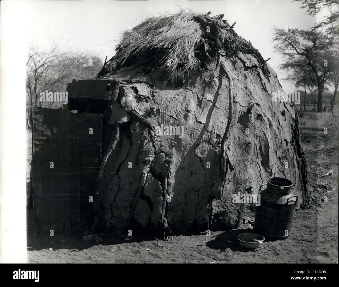 Apr. 17, 2012 - South West Africa Damara hut. Stock Photo