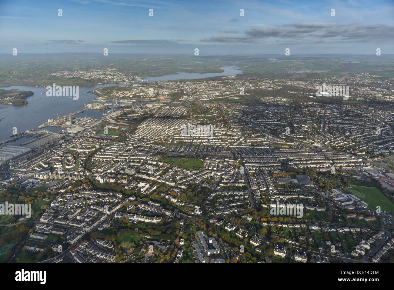 Aerial photograph Plymouth Stock Photo