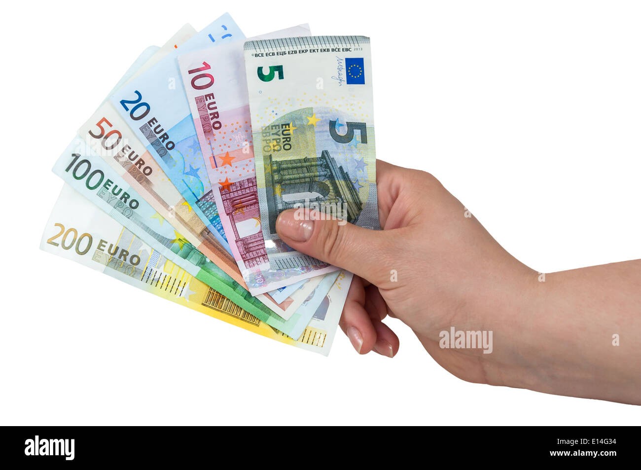 Hand Holding Euro Banknotes Stock Photos Hand Holding Euro - 