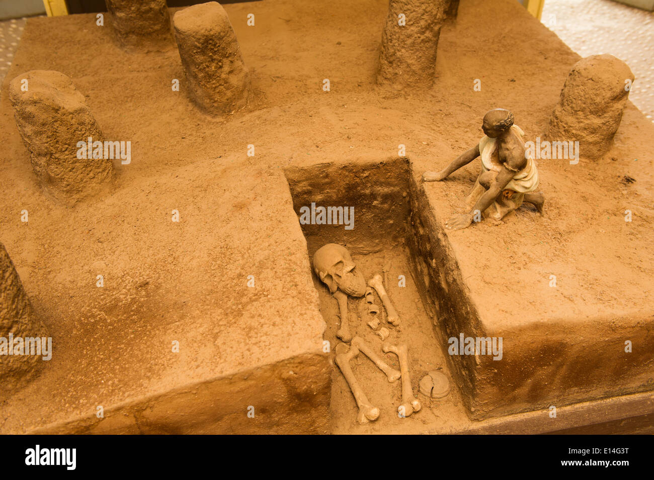 Museum display at Ker Batch Stone Circles, the Gambia Stock Photo