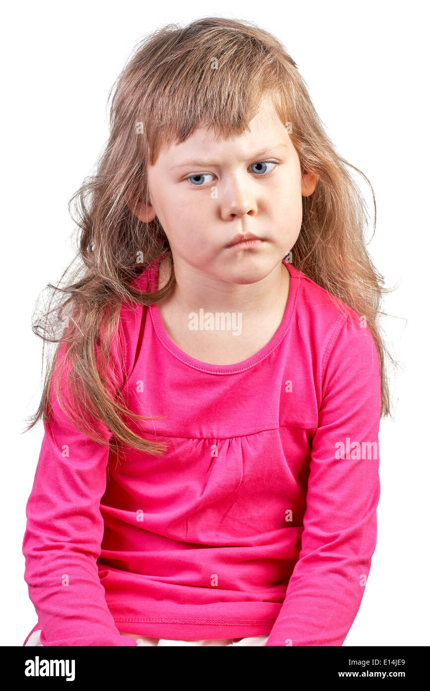 Portrait of a beautiful young girl in a pink, isolated Stock Photo - Alamy