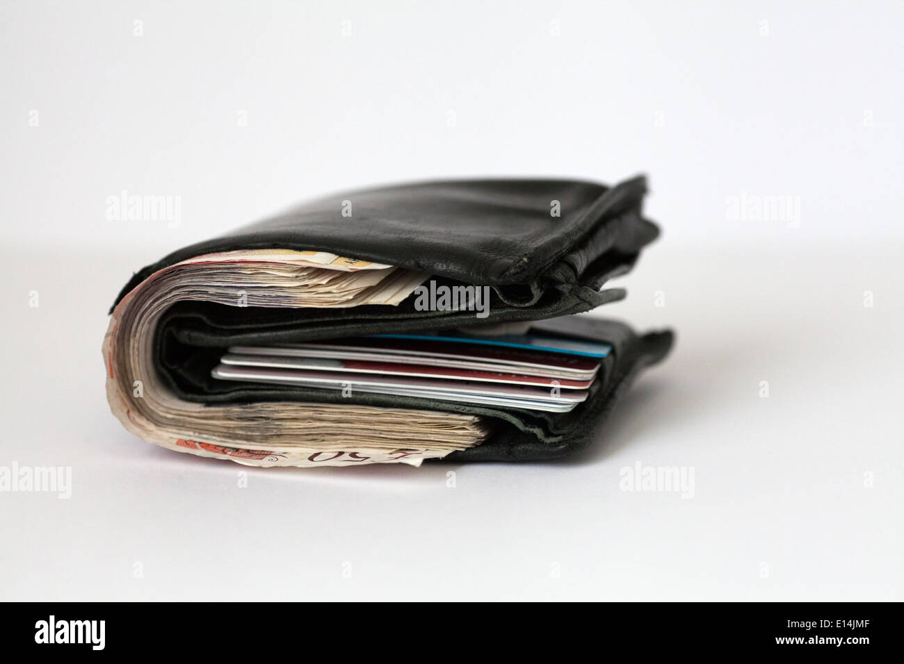 Cash in Wallet with Cards - UK Stock Photo