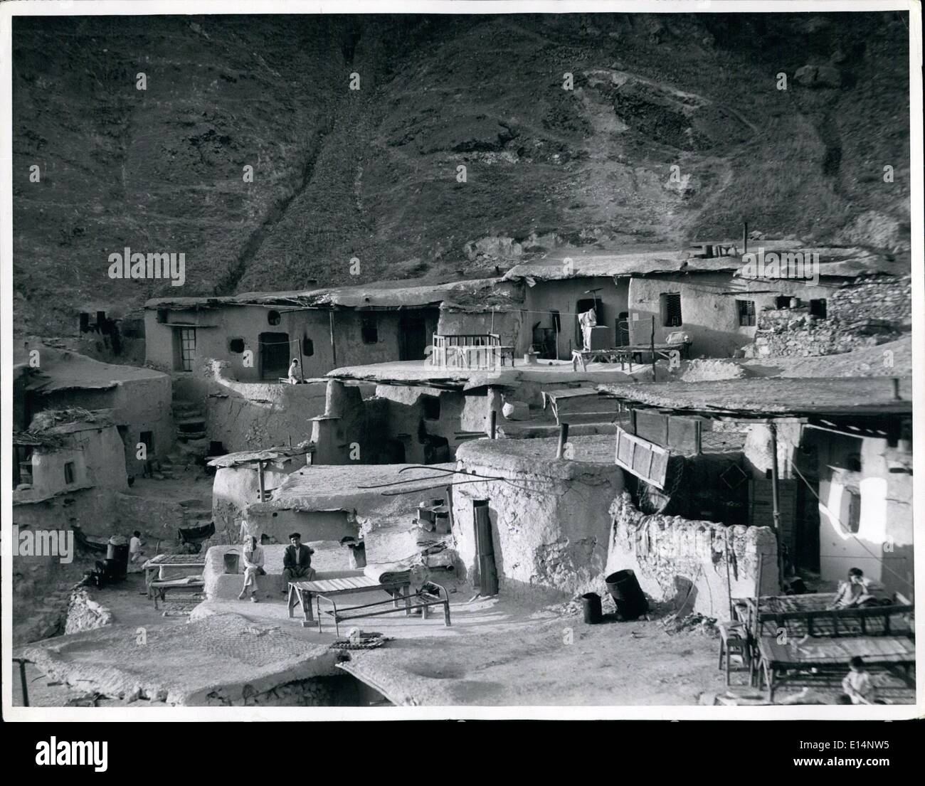 Apr. 18, 2012 - How the Persians Lived Before Anglo - Iranian Re-Housed they : Old type Iranian Peasants houses which disappeared when Anglo - Iranian's housing schee was completed. The Iranian workers moved into modern well-furnished houses and taught to appreciate the amenities of the western way of life. Stock Photo