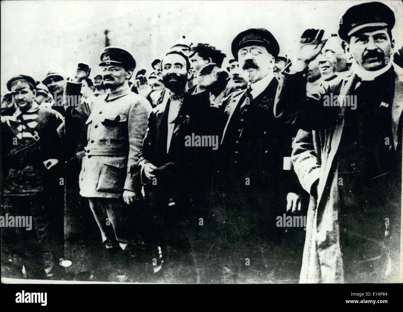 Apr. 12, 2012 - Russian Stalin and Trotsky at Petrograd circa 1917 Stock Photo