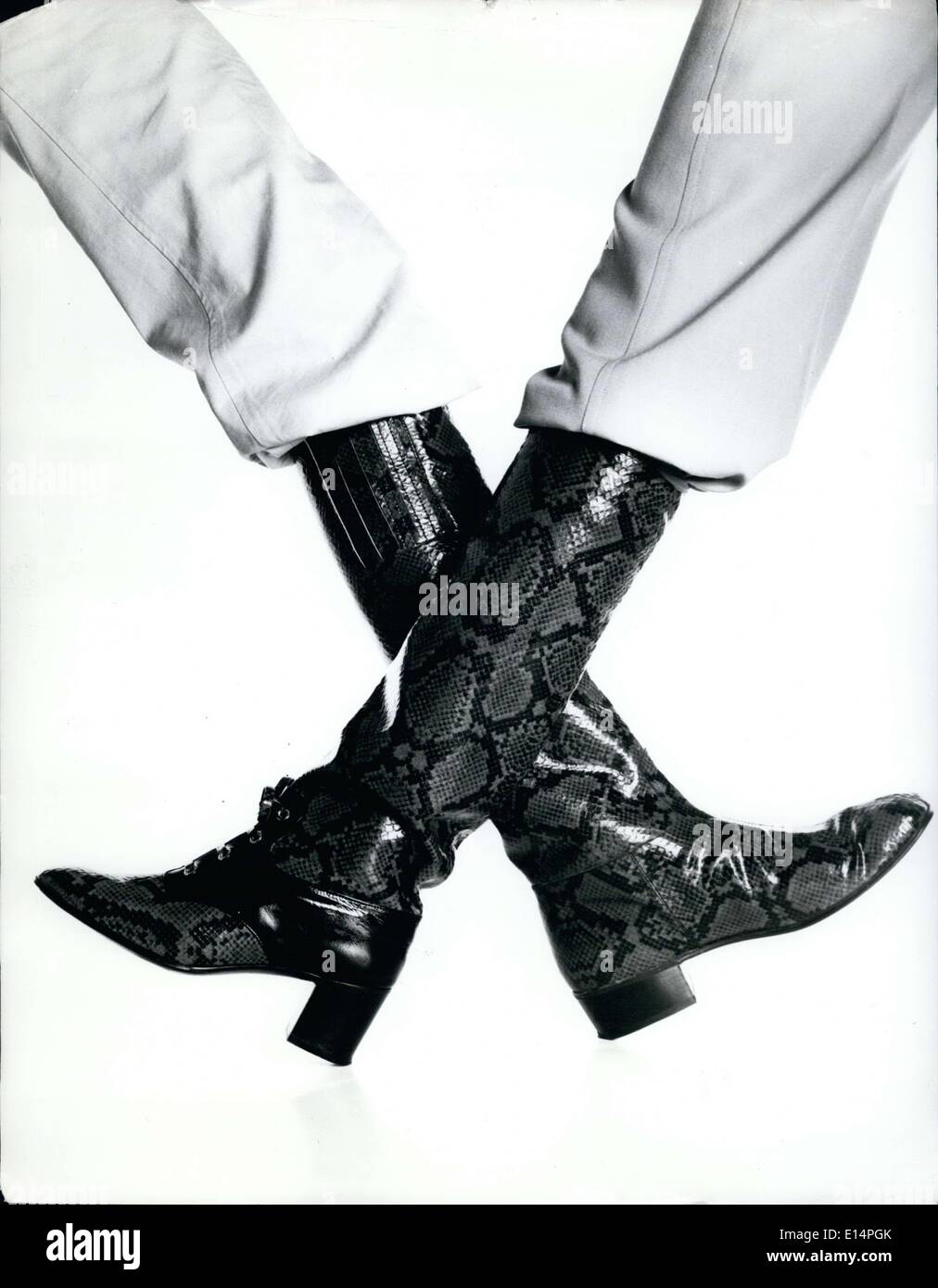 Apr. 12, 2012 - Men's Women's Lizard Skin Cossack Boots Fall Stock Photo