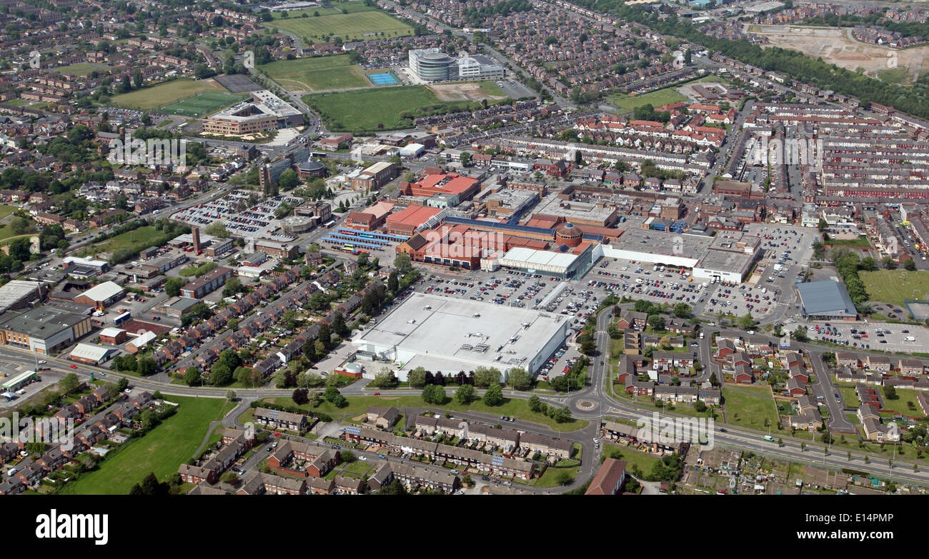 aerial view of the Cheshire town of Ellesmere Port Stock Photo