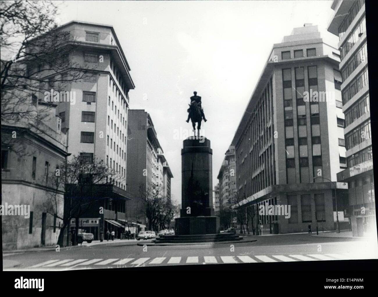 Apr. 18, 2012 - The Diagonal Sur Whose high buildings were finished in these very recent years. In center is the Statue of General Rica. Stock Photo