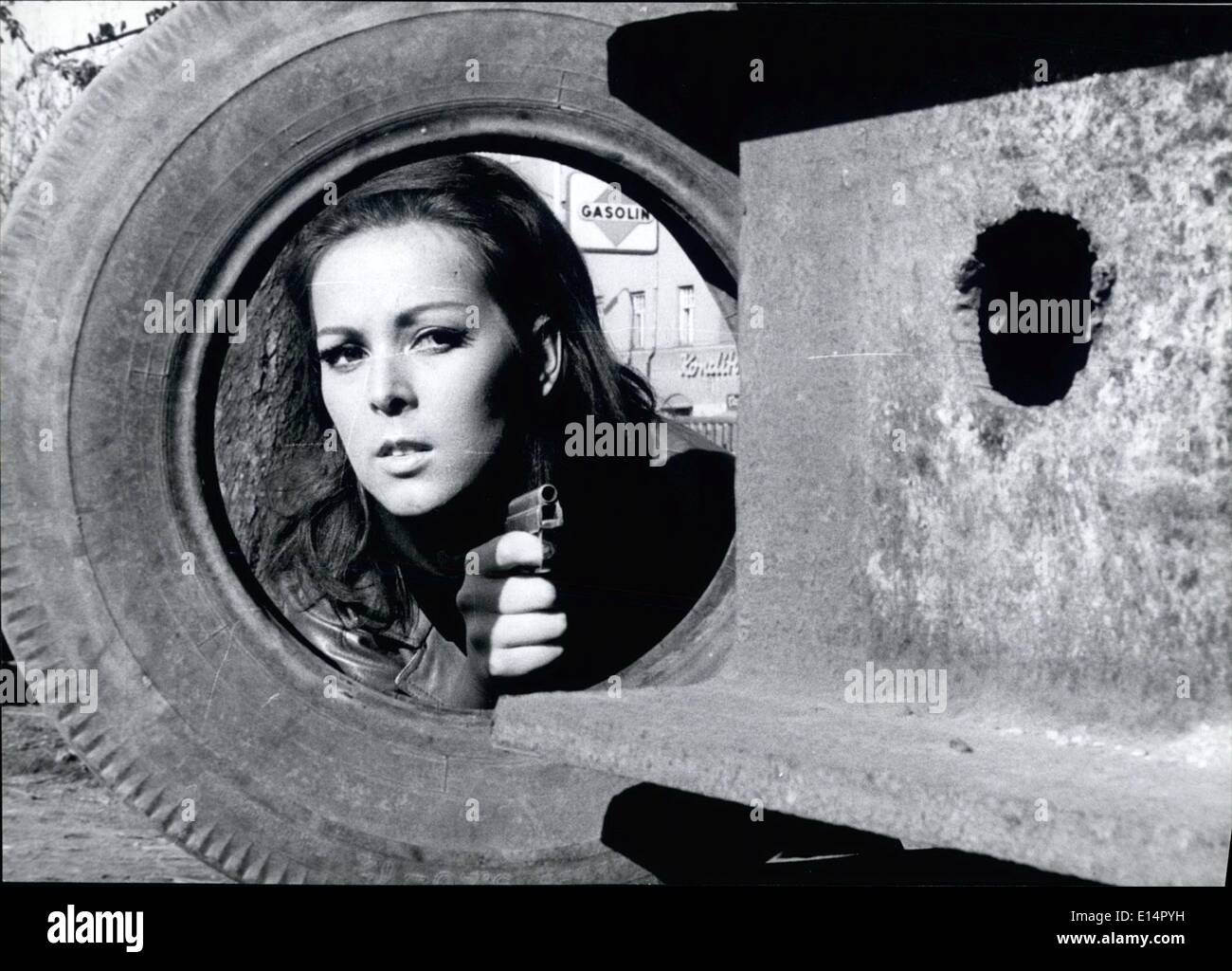 Apr. 18, 2012 - The German ''Emma Peel'' Friedel Frank from Munich. Stock Photo