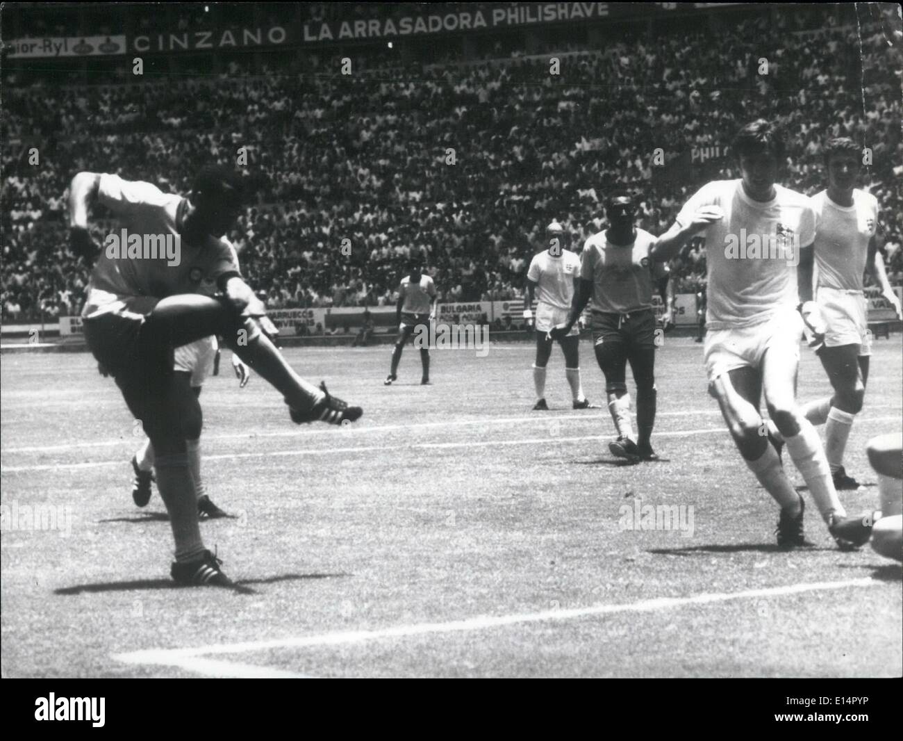 Apr. 18, 2012 - World Cup 1970 England U.Brazil. Stock Photo