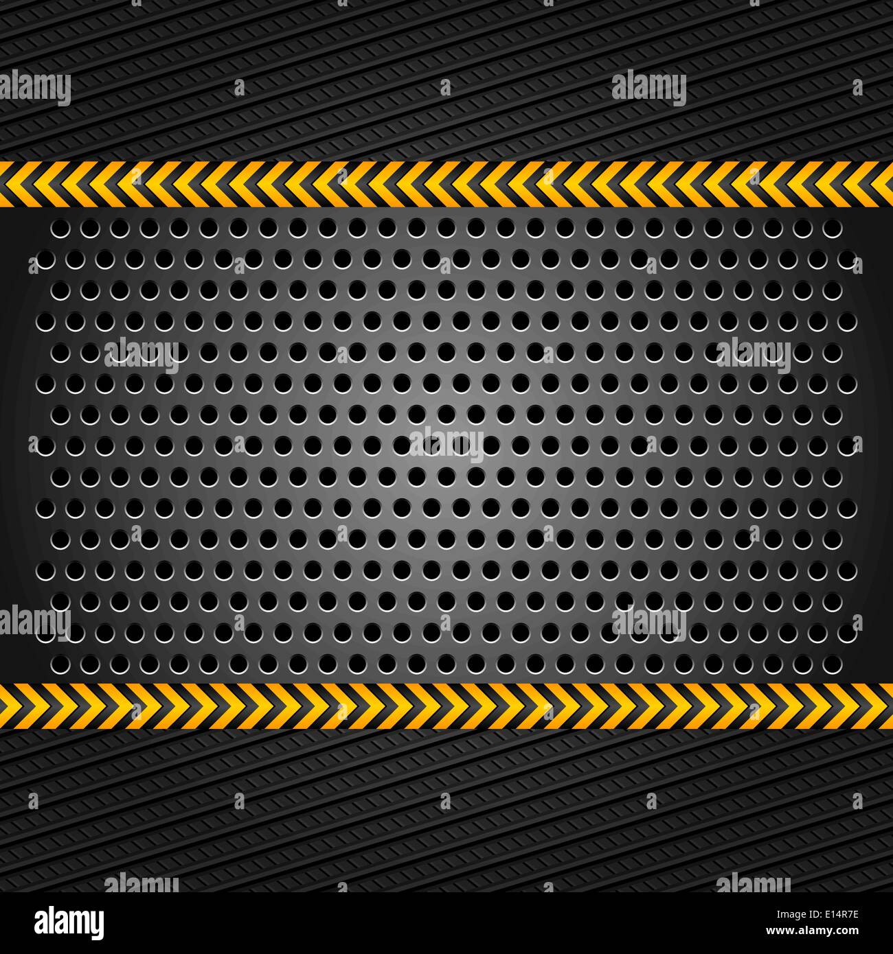 Metallic background template, perforated iron sheet Stock Vector