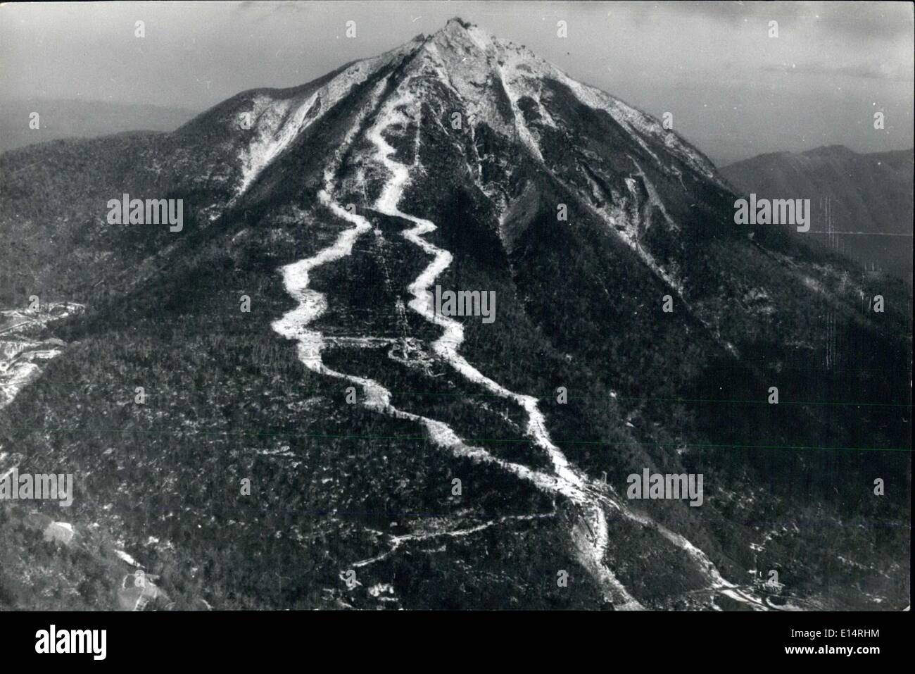 Apr. 18, 2012 - Sapporo-Japan- Site of 72 Winter Olympic: Mount Eniwa downhill course near Lake Shikotsu, is cow completed, and Stock Photo
