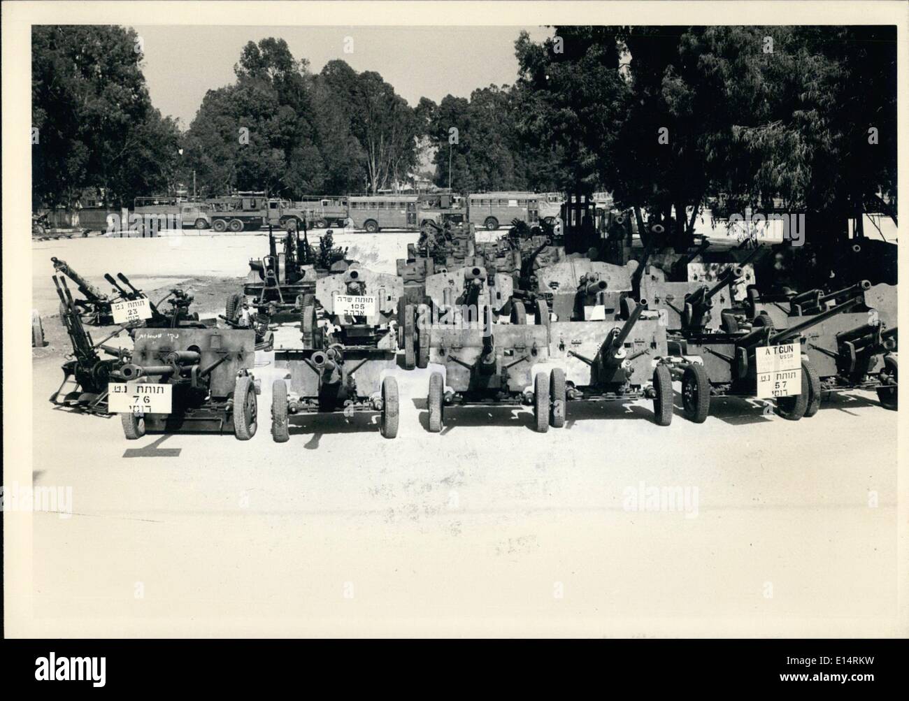 Apr. 18, 2012 - Photos released recently bu the government of Israel showing captured Russian and Chinese weapons that the Israeli army brought back from Lebanon. Stock Photo