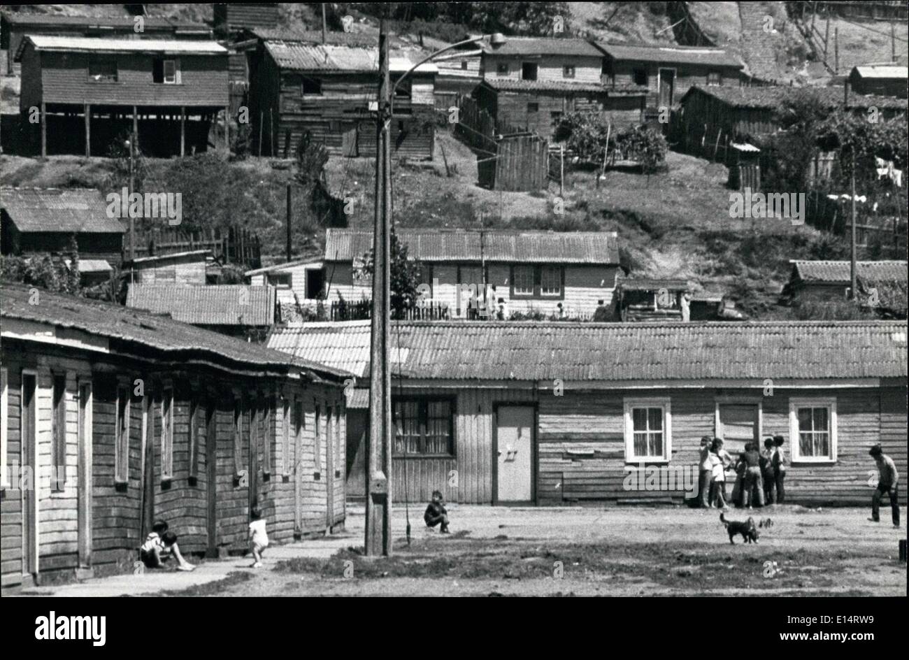 Apr. 18, 2012 - Linares, Chile - Mine worker Homes Stock Photo