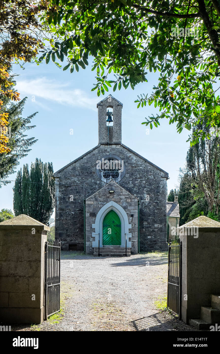 The old stone built disused church at Kilmessan, county Meath, Ireland Stock Photo