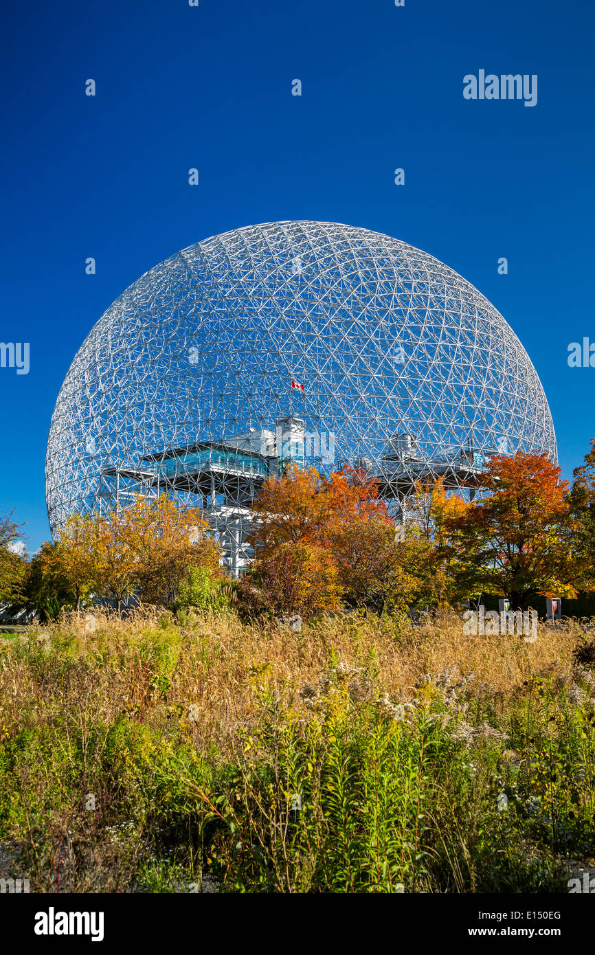 The Biosphere structure on the island of Saint Helene in Jean Drapeau Park in Montreal, Quebec, Canada. Stock Photo