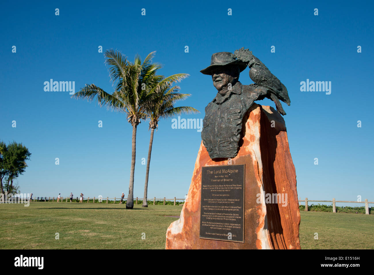 Australia, Western Australia, Broome, Cable Beach. Monument dedicated to Robert Alistair McAlpine. Stock Photo