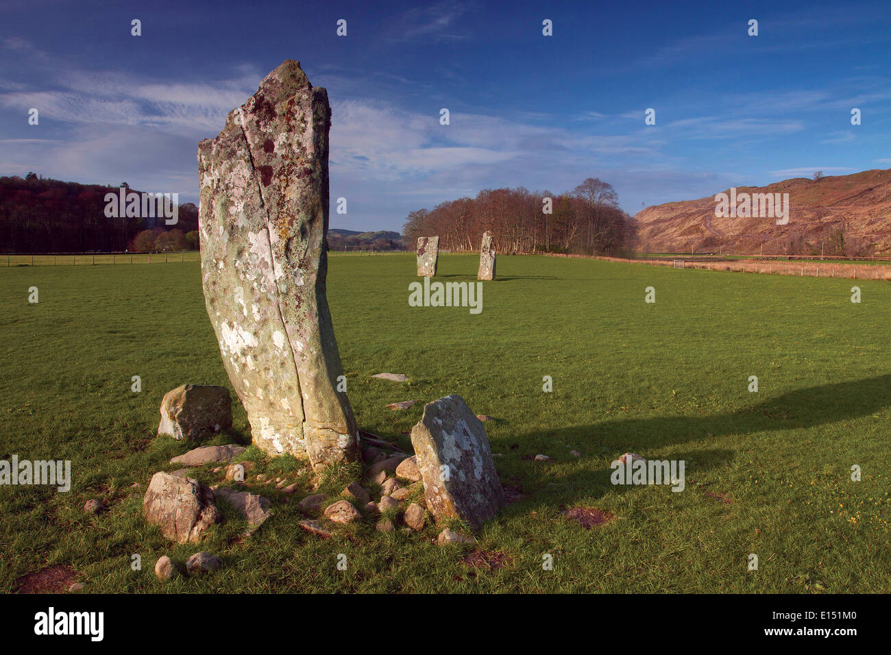 Nether Largie Standing Stones, Kilmartin Glen, Kilmartin, Argyll & Bute Stock Photo