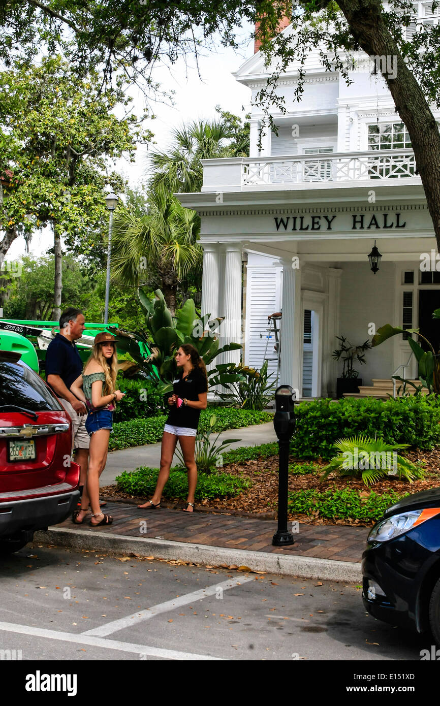 Wiley Hall Frat House on the campus of Flagler College in St. Augustine FL Stock Photo