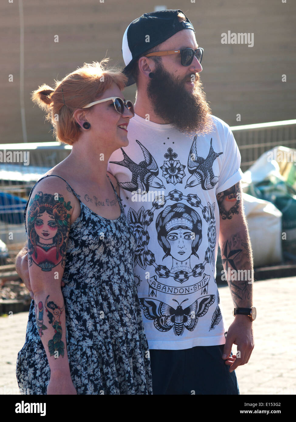 A hipster couple in Brighton Stock Photo