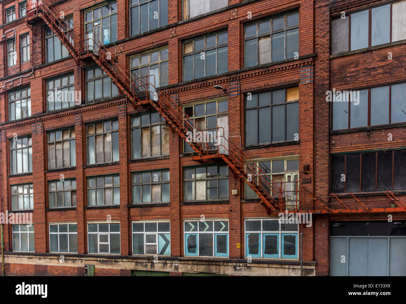 Old Warehouse with fire escape Stock Photo