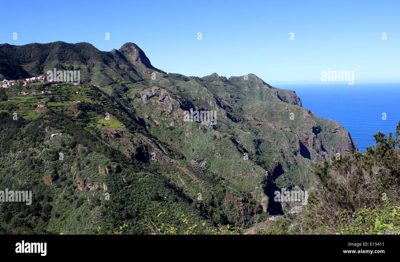Hiking through the Macizo de Anaga, mountain range on the Canary  island of Tenerife Stock Photo