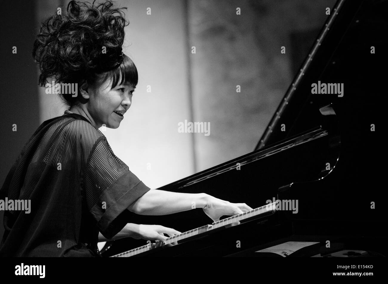 Hiromi Uehara playing piano at jazz concert Stock Photo - Alamy