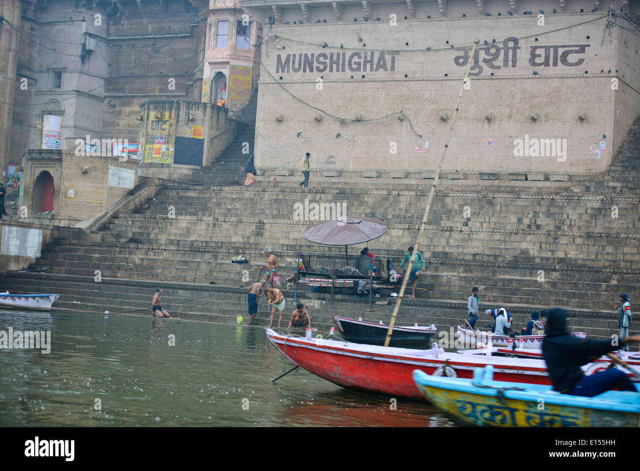 Mother Ganga,Ganga River,The Ganges,Ghats,Aarti,Washing away of sins,River Boats, Pilgrims,Varanasi,Benares,Uttar Pradesh,India Stock Photo