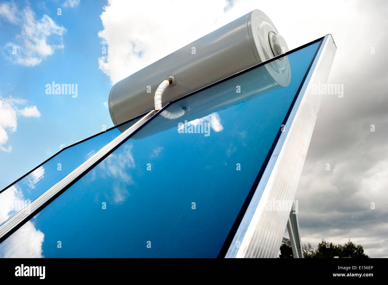 Solar heater for green energy Stock Photo