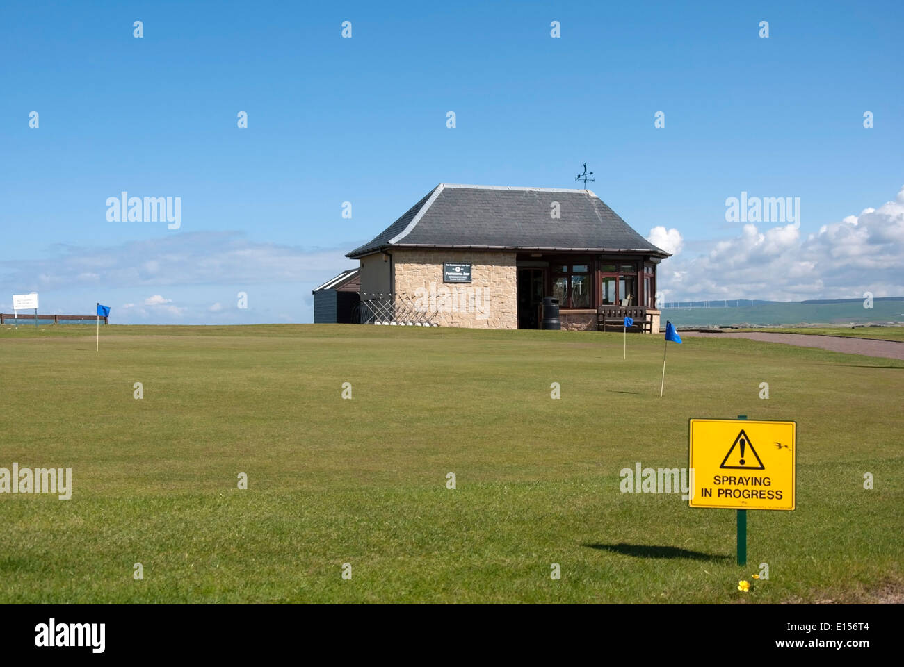 The Professionals Shop & Practice Green The Machrihanish Golf Club Mull of Kintyre Stock Photo