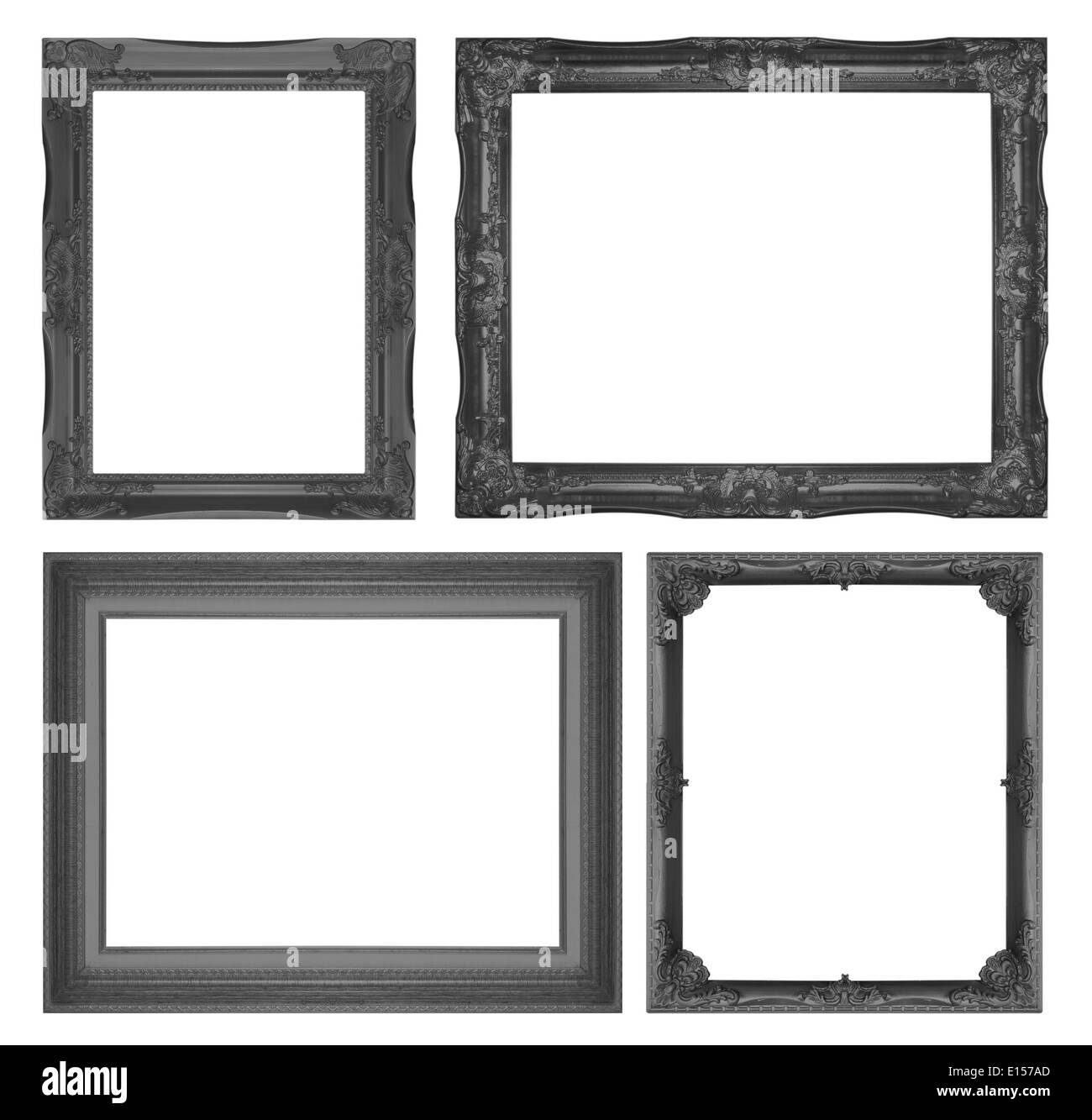 Black picture Frame Isolated on White Background Stock Photo - Alamy