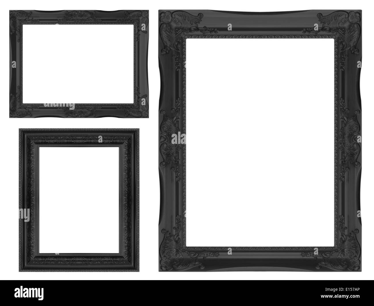 Black picture Frame Isolated on White Background Stock Photo - Alamy