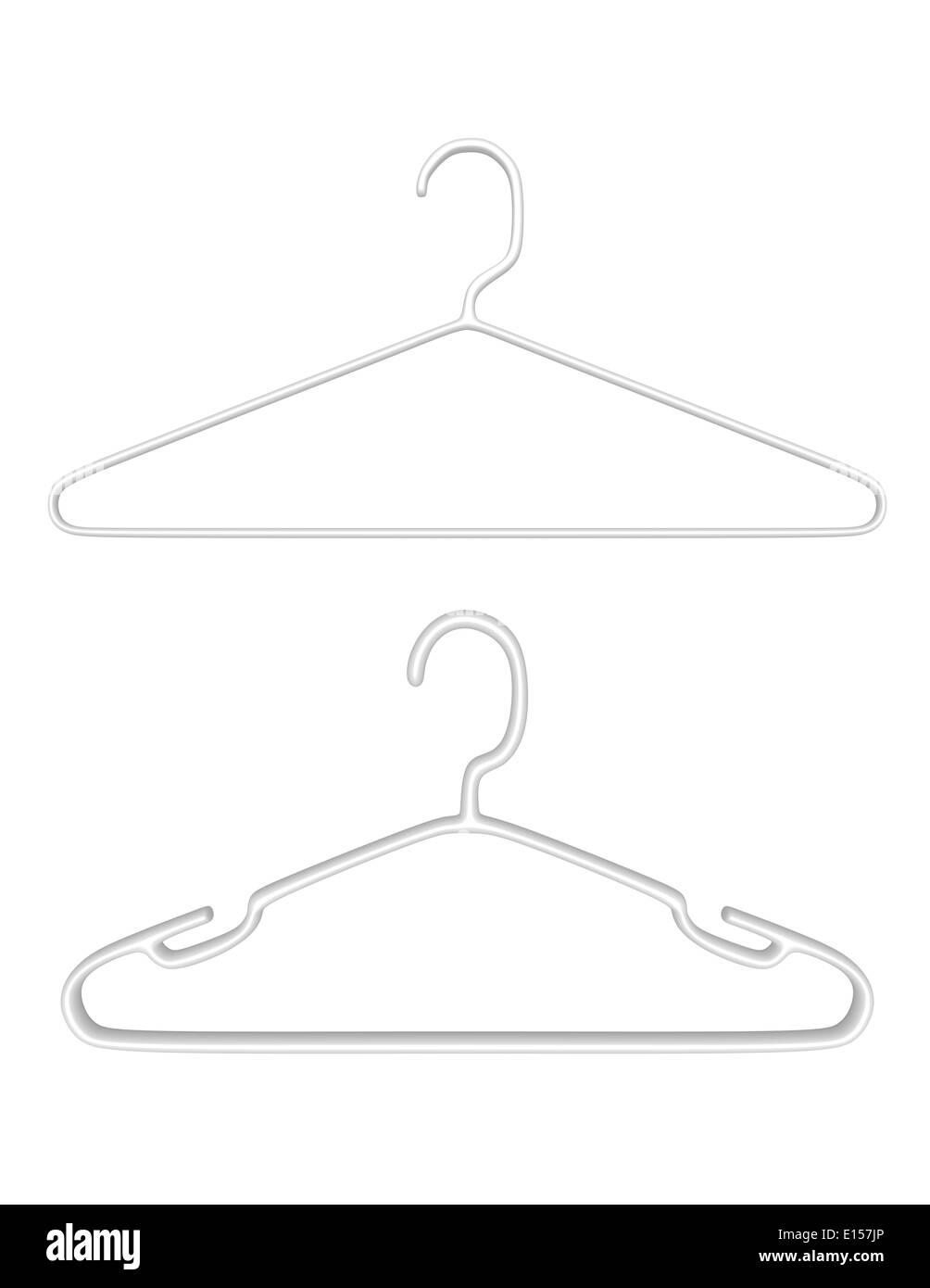 3d Render Pair of Plastic Hangers Stock Photo