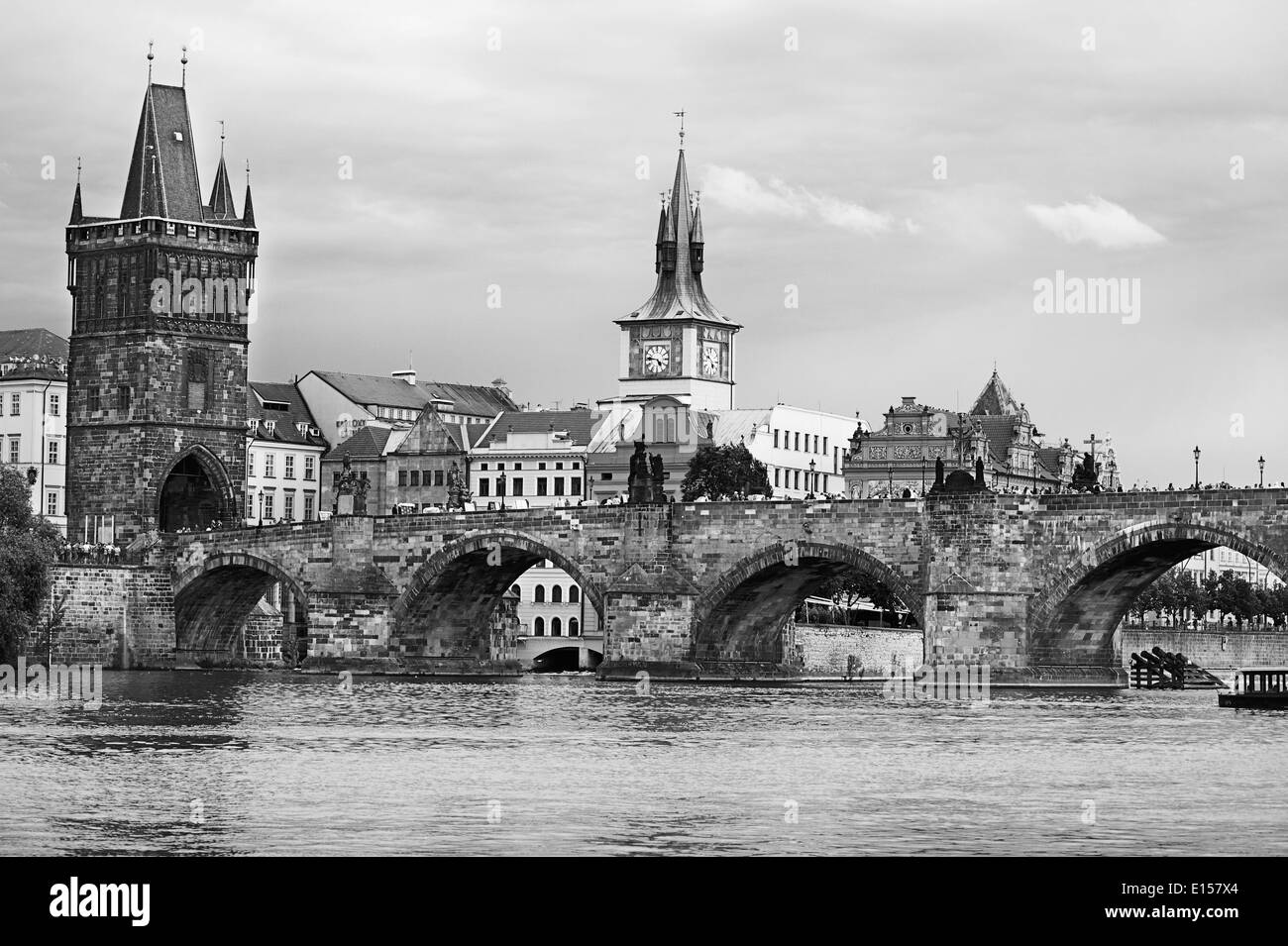 Prague Old Town, view of Charles Bridge Stock Photo