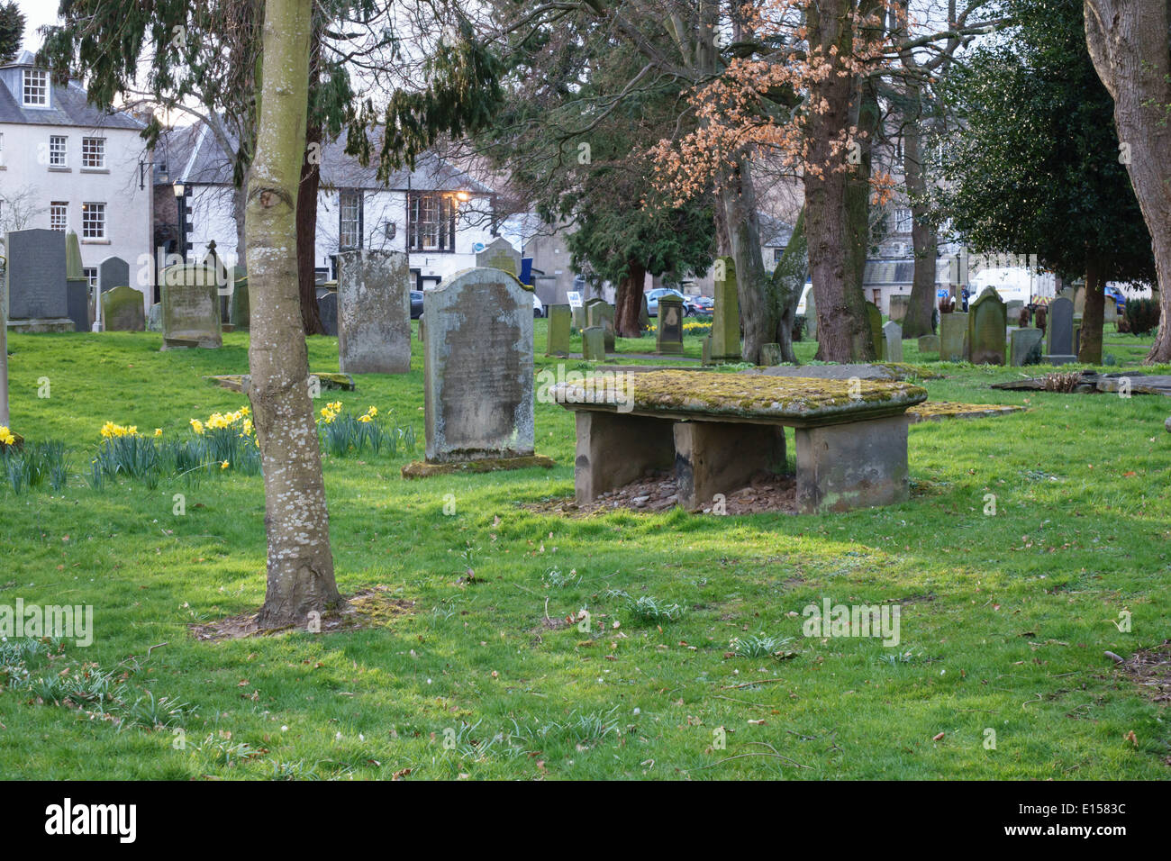 Kelso, Scotland - grave in churchyard Stock Photo
