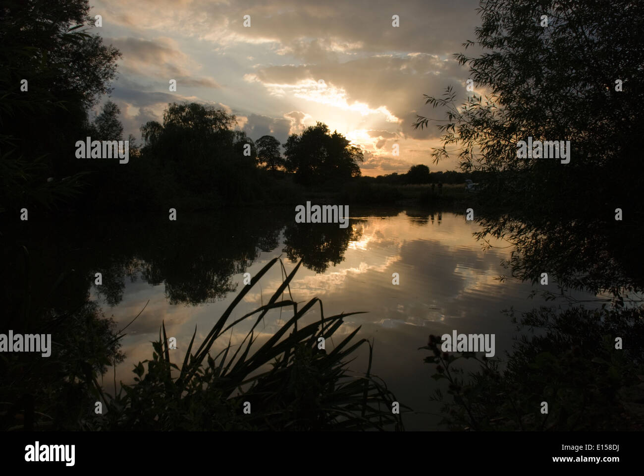 Reflections at sunset Stock Photo