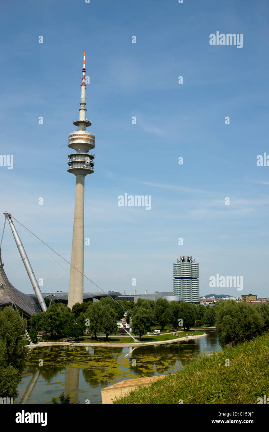 Olympia Park Munich ,Olympia Tower Stock Photo Alamy