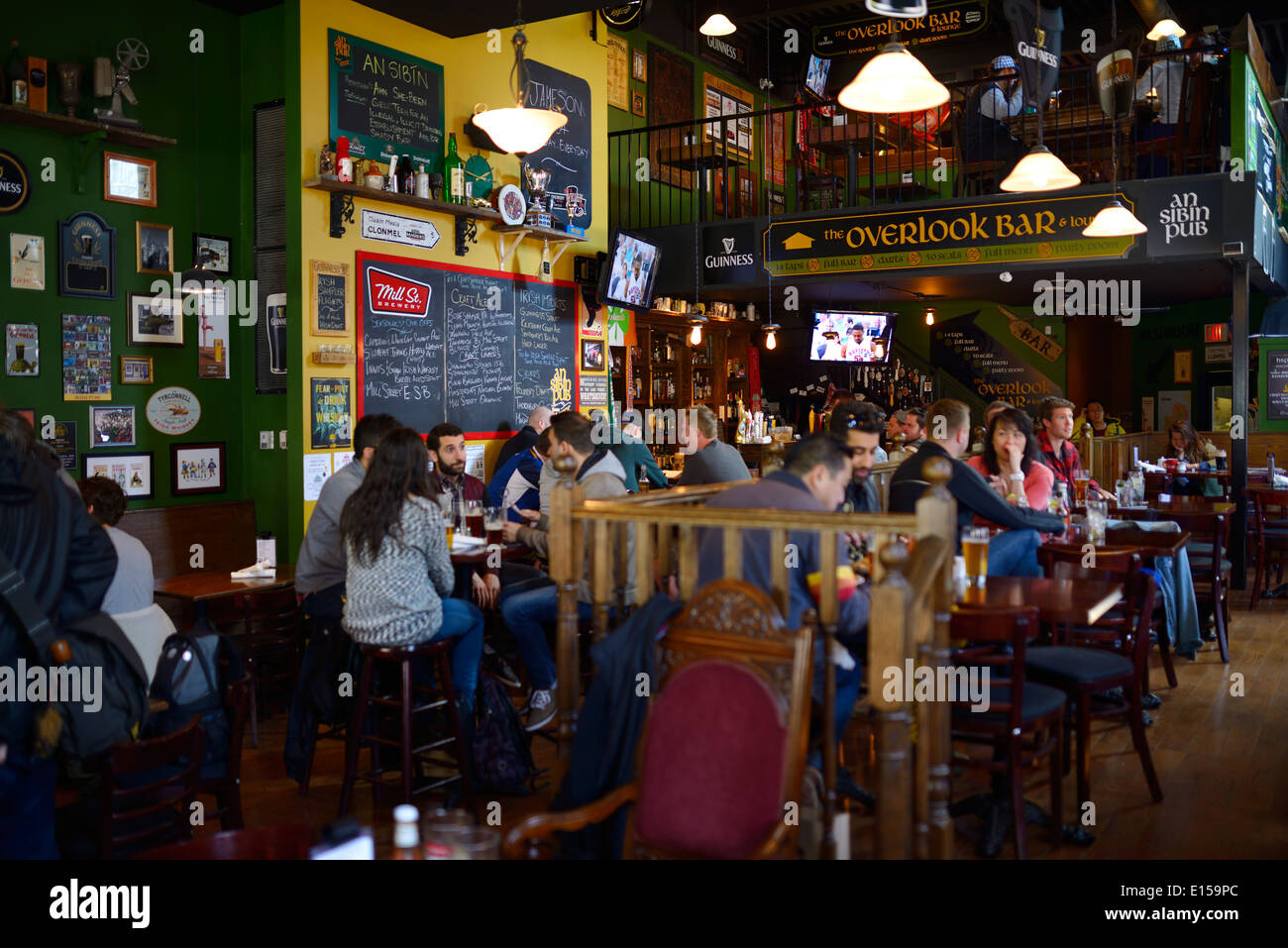 Lunchtime in an Irish Pub in Toronto Canada Stock Photo